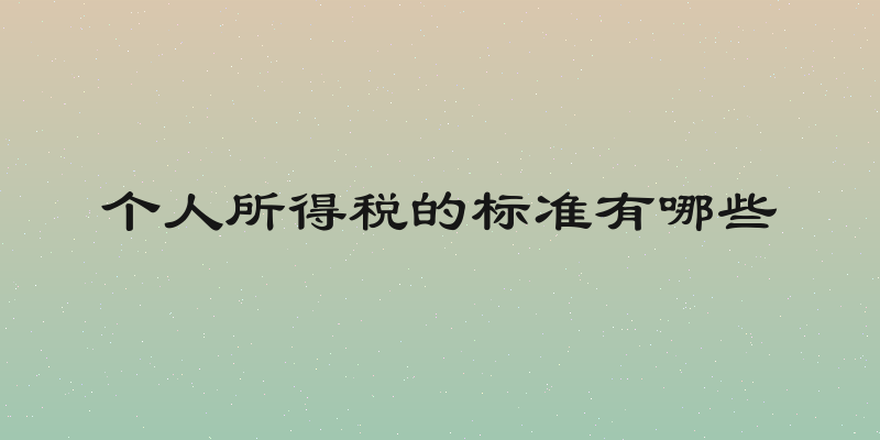 个人所得税的标准有哪些
