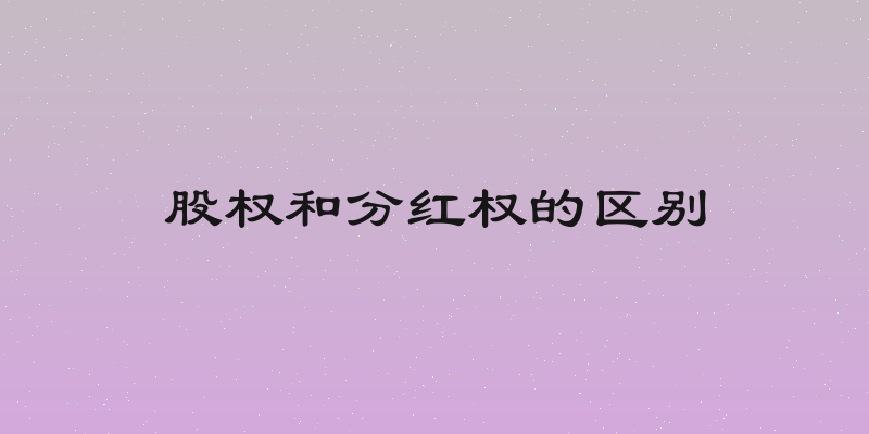 股权和分红权的区别