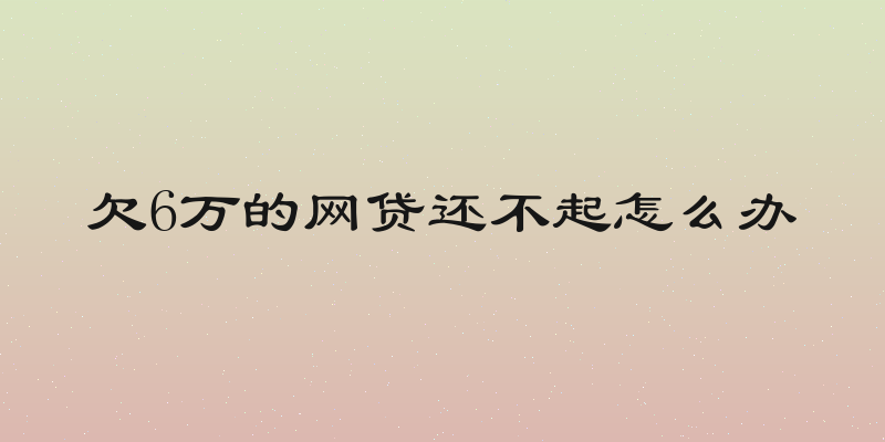 欠6万的网贷还不起怎么办