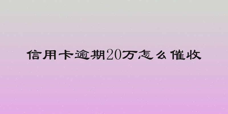 信用卡逾期20万怎么催收