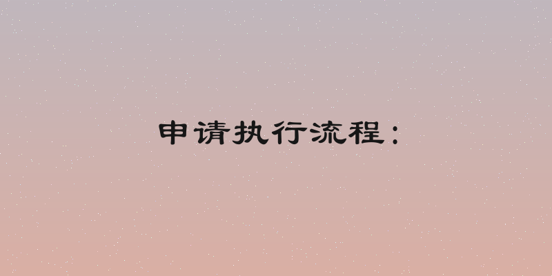 申请执行流程: