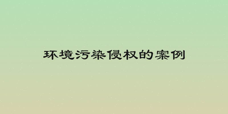 环境污染侵权的案例