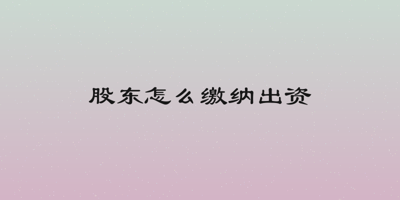 股东怎么缴纳出资