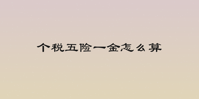 个税五险一金怎么算