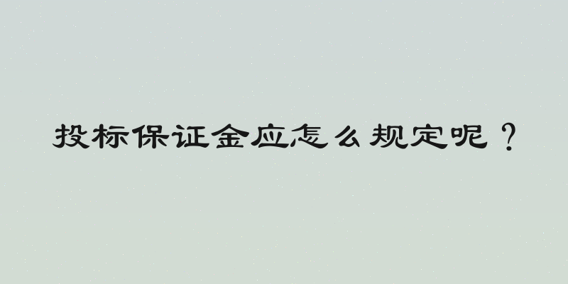 投标保证金应怎么规定呢？