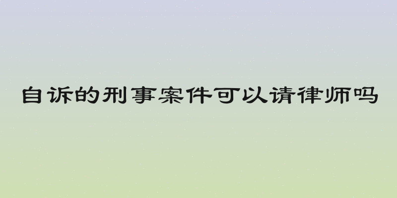 自诉的刑事案件可以请律师吗