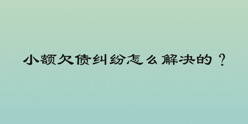 小额欠债纠纷怎么解决的？