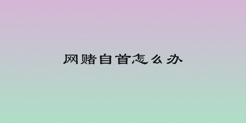 网赌自首怎么办