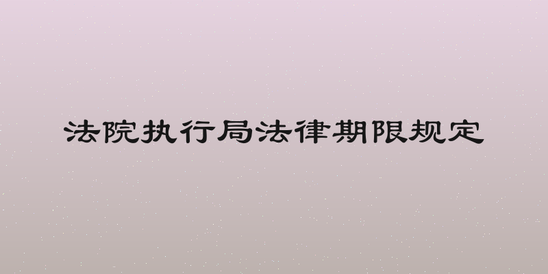 法院执行局法律期限规定