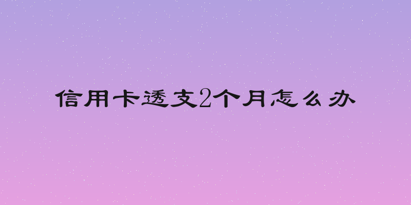 信用卡透支2个月怎么办