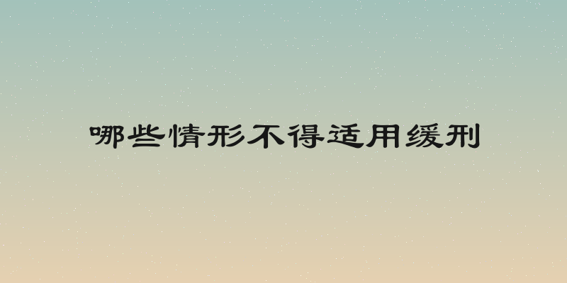 哪些情形不得适用缓刑