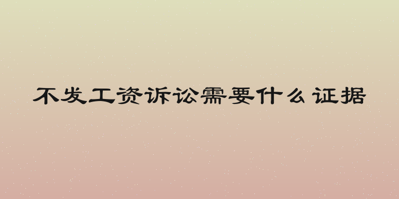 不发工资诉讼需要什么证据