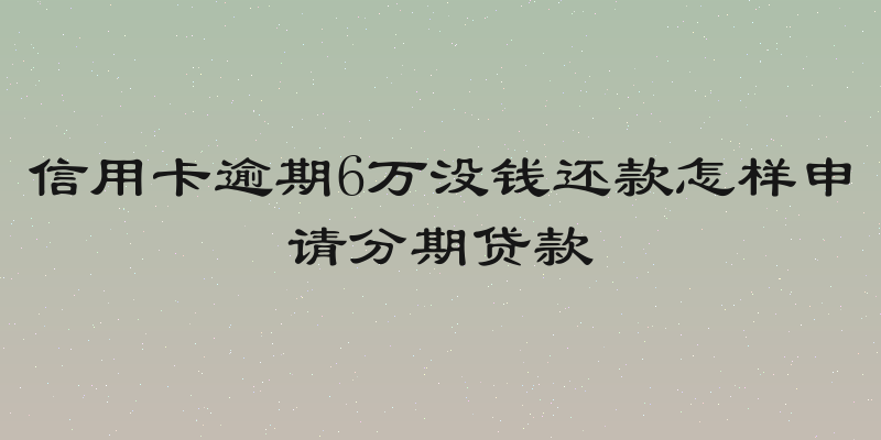 信用卡逾期6万没钱还款怎样申请分期贷款