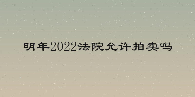 明年2022法院允许拍卖吗