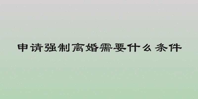 申请强制离婚需要什么条件