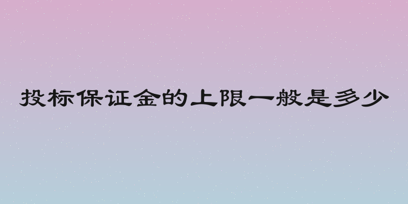 投标保证金的上限一般是多少