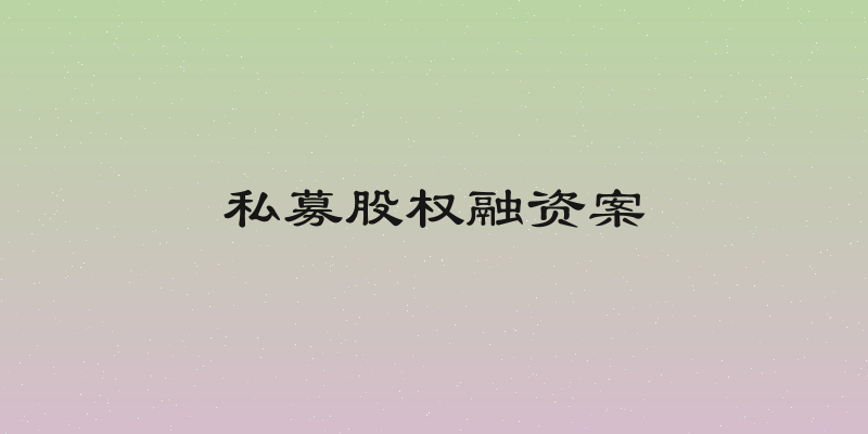 私募股权融资案