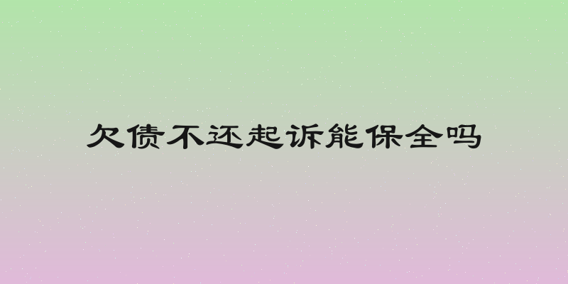 欠债不还起诉能保全吗