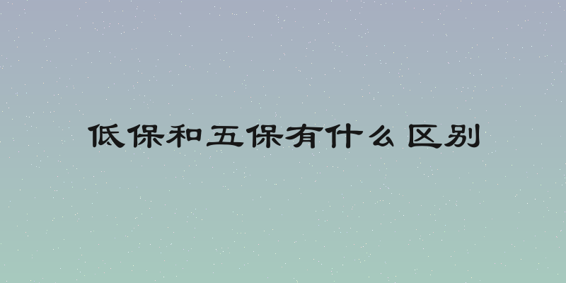 低保和五保有什么区别