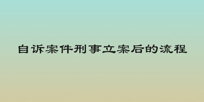 自诉案件刑事立案后的流程