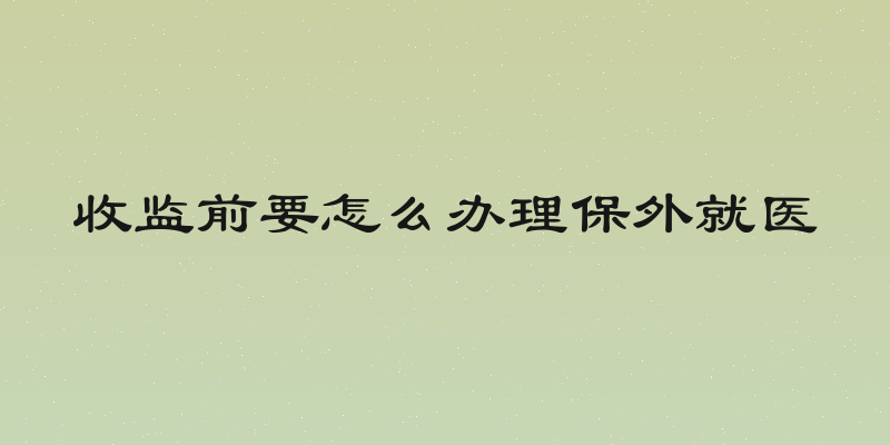 收监前要怎么办理保外就医