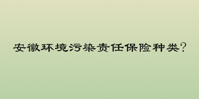 安徽环境污染责任保险种类?