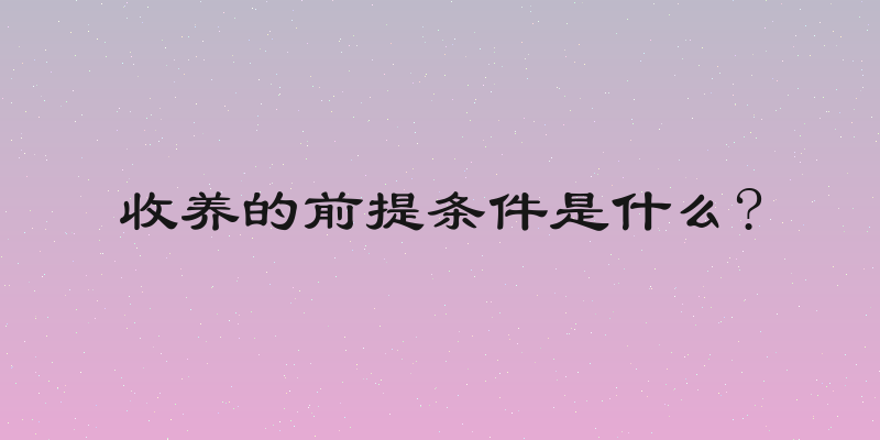 收养的前提条件是什么?