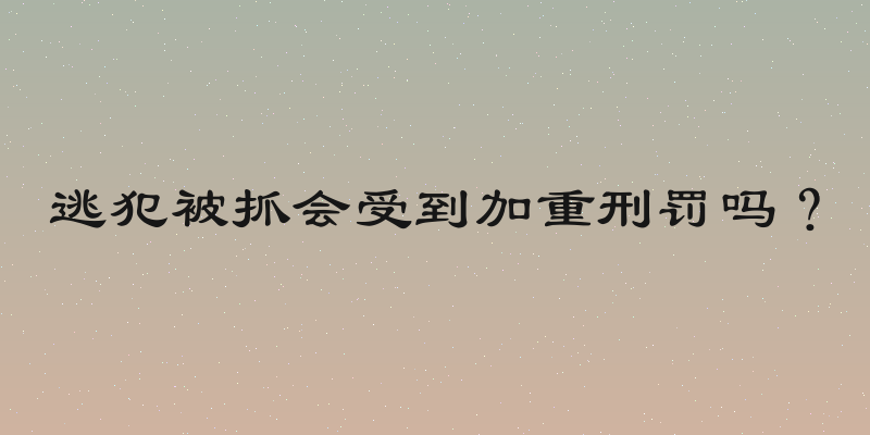 逃犯被抓会受到加重刑罚吗？