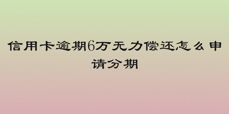 信用卡逾期6万无力偿还怎么申请分期