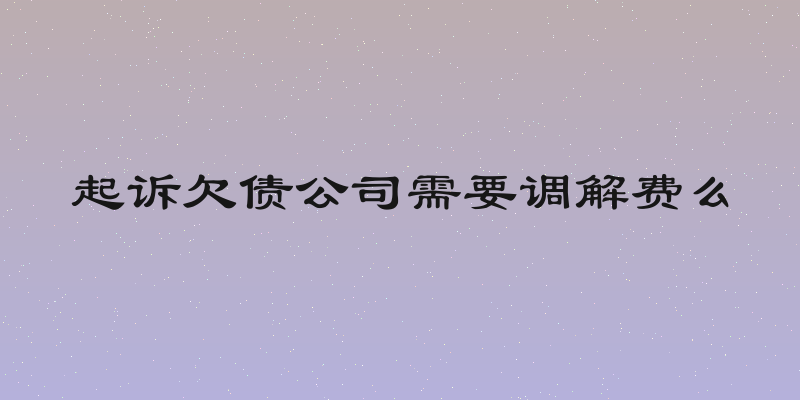 起诉欠债公司需要调解费么