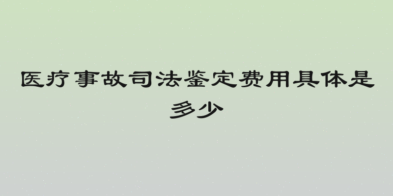 医疗事故司法鉴定费用具体是多少