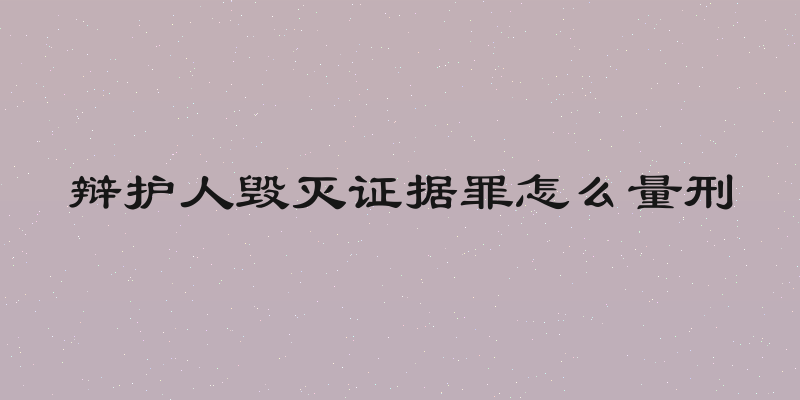 辩护人毁灭证据罪怎么量刑