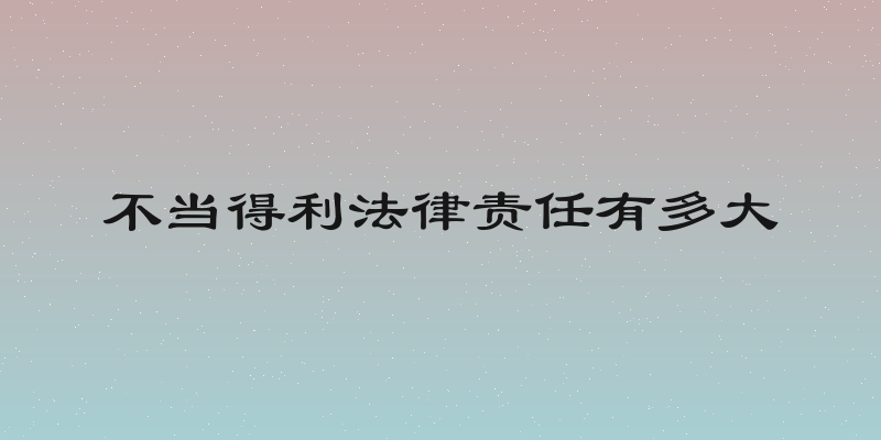 不当得利法律责任有多大
