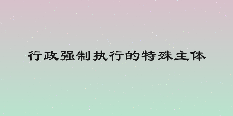 行政强制执行的特殊主体