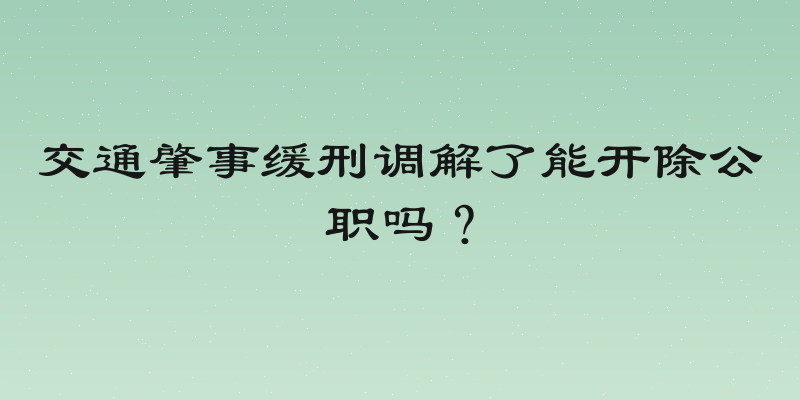 交通肇事缓刑调解了能开除公职吗？