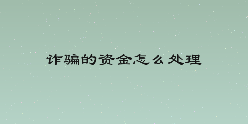 诈骗的资金怎么处理