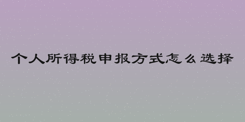 个人所得税申报方式怎么选择