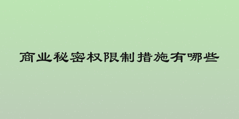 商业秘密权限制措施有哪些