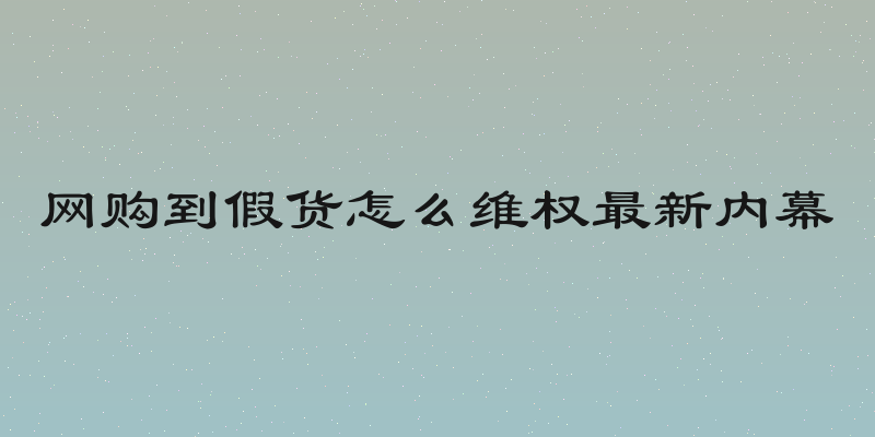 网购到假货怎么维权最新内幕