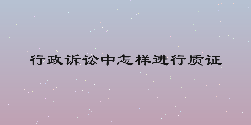 行政诉讼中怎样进行质证