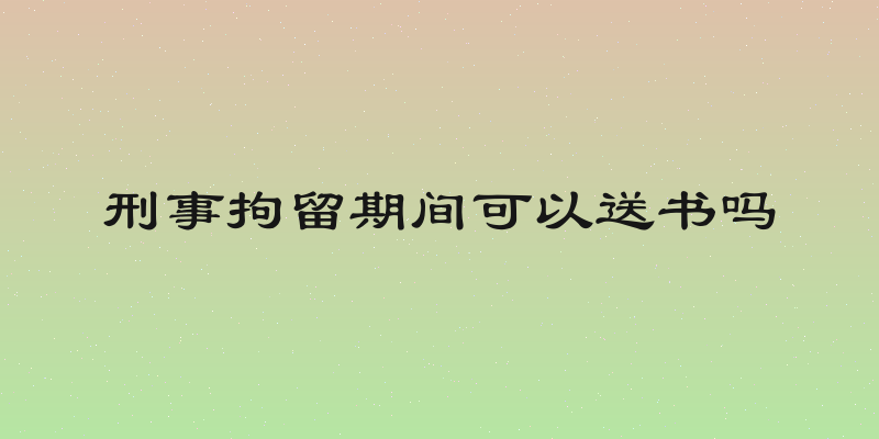 刑事拘留期间可以送书吗