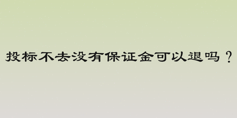 投标不去没有保证金可以退吗？