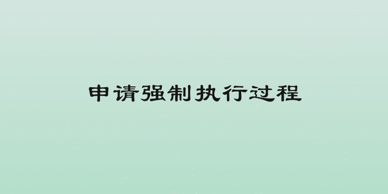 申请强制执行过程