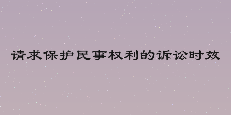 请求保护民事权利的诉讼时效