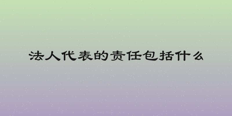 法人代表的责任包括什么