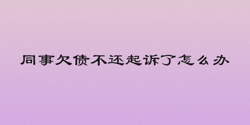 同事欠债不还起诉了怎么办