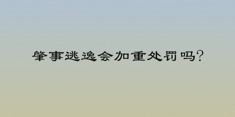 肇事逃逸会加重处罚吗?