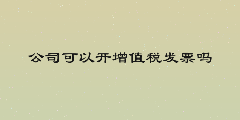 公司可以开增值税发票吗