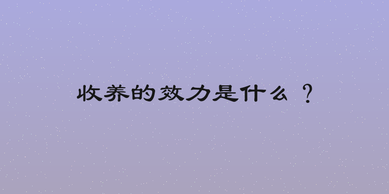 收养的效力是什么？