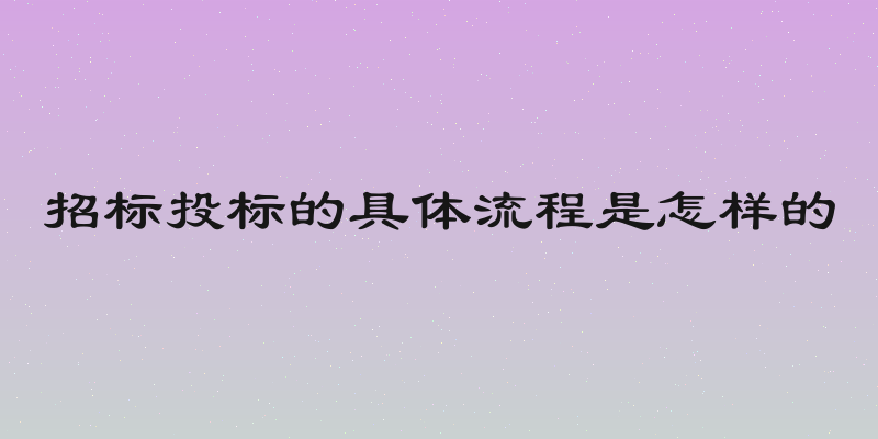 招标投标的具体流程是怎样的